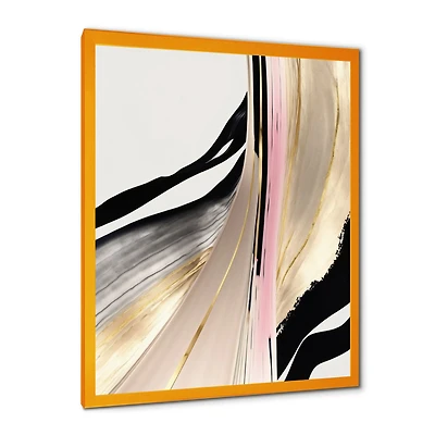 Minimalism Pink And Gold Cubic Fusion VII Wall Art