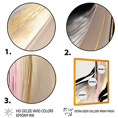 Minimalism Pink And Gold Cubic Fusion VII Wall Art