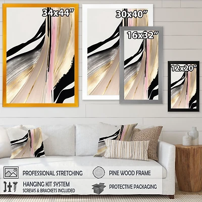 Minimalism Pink And Gold Cubic Fusion VII Wall Art