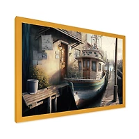 Rustic Port With A Fishing Boat IV Wall Art