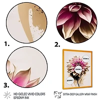 Pink Dahli Flower On Abstract Fusion Wall Art