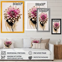 Pink Dahli Flower On Abstract Fusion Wall Art