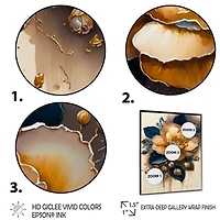 Yellow And Dark Blue Camellia Flower I Wall Art