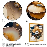 Yellow And Dark Blue Camellia Flower I Wall Art