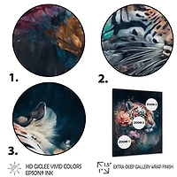 Cute Tiger Floral Art Wall
