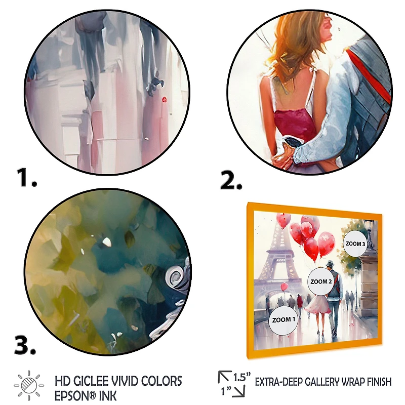 Couples Love Paris Wall Art