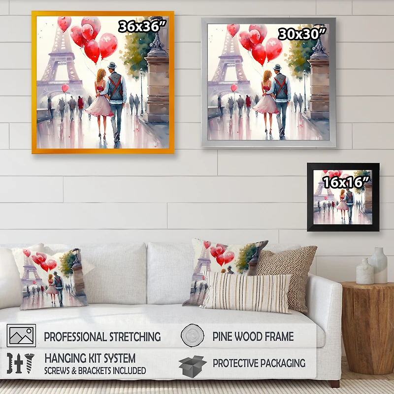 Couples Love Paris Wall Art
