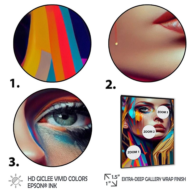 Vibrant Creative Woman Portrait VI Wall Art