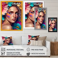 Floral Woman Portrait Wall Art