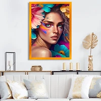 Floral Woman Portrait Wall Art
