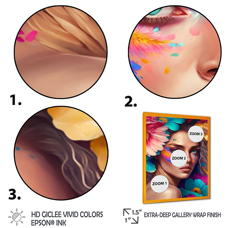Floral Woman Portrait Wall Art