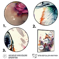 Cute Fox Floral Art Wall