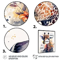 Cute Giraffe Floral Art I Wall