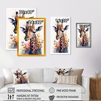 Cute Giraffe Floral Art I Wall