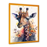 Cute Giraffe Floral Art I Wall