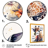Cute Giraffe Floral Art I Wall