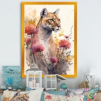 Cute Puma Floral Art Wall