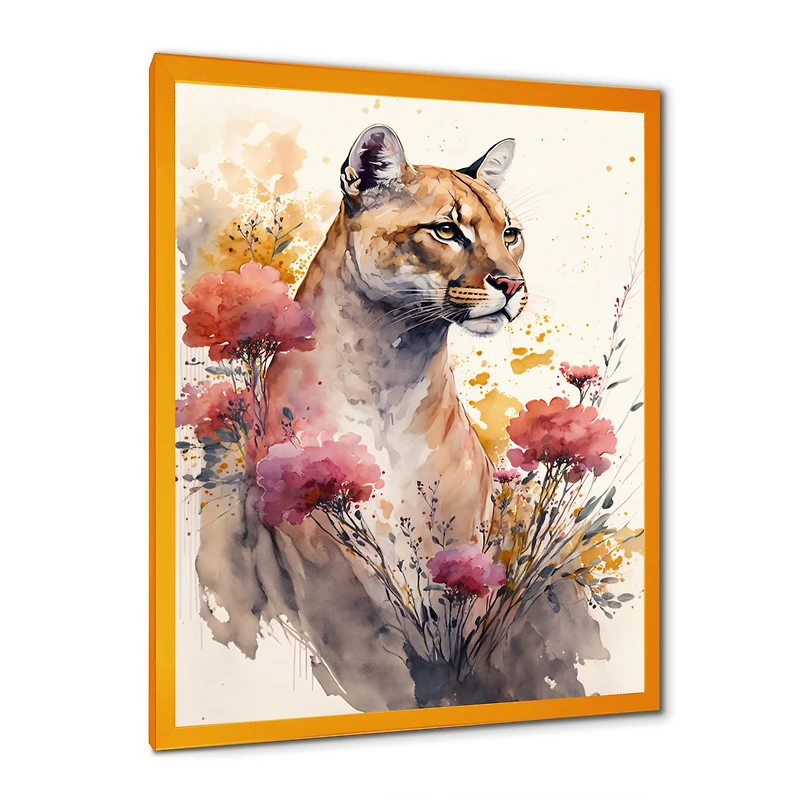 Cute Puma Floral Art Wall