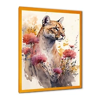 Cute Puma Floral Art Wall