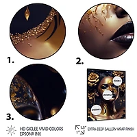 Gold Floral Woman V Wall Art