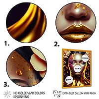 Gold Floral Woman Wall Art