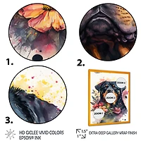 Cute Rottweilers Floral Art I Wall