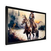 Western Cowboy Riding A Horse Wall Art