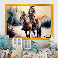 Western Cowboy Riding A Horse Wall Art