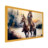 Western Cowboy Riding A Horse Wall Art