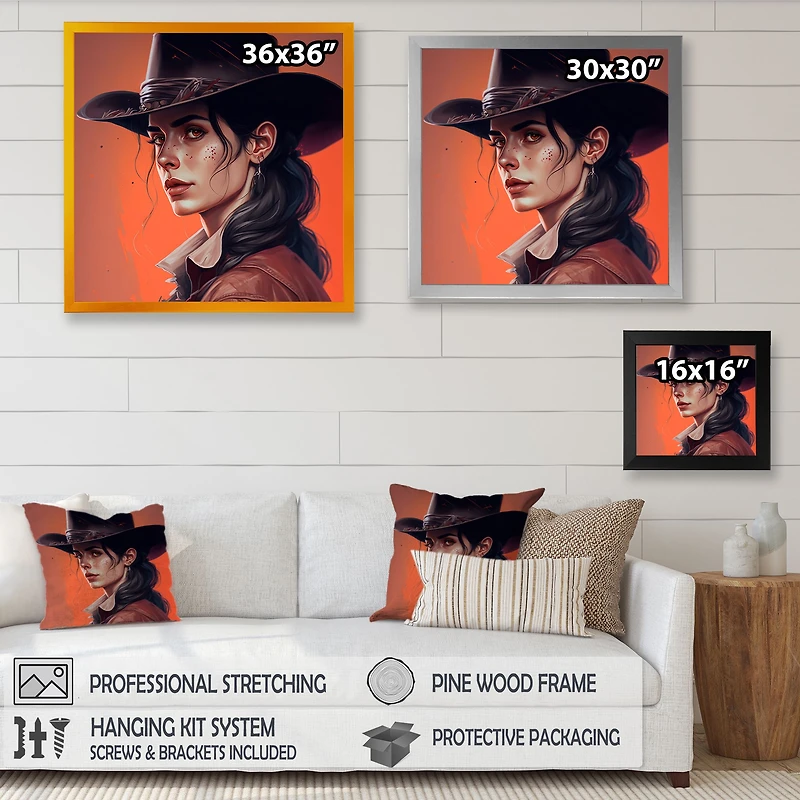 Western Cow Girl Wall Art