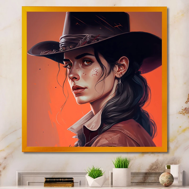 Western Cow Girl Wall Art