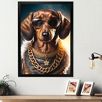 Dachshund Gangster NYC V Wall Art