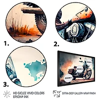 Motorcycle Parked The Desert I Wall Art