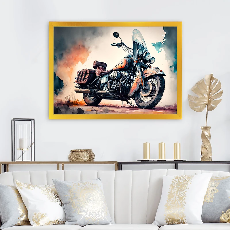 Motorcycle Parked The Desert I Wall Art