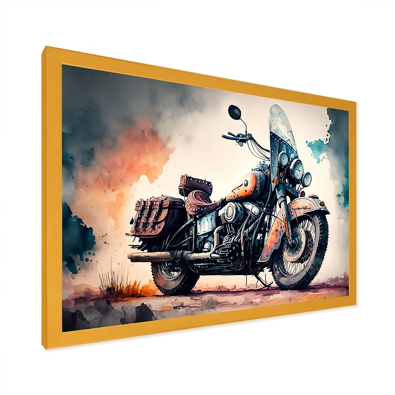 Motorcycle Parked The Desert I Wall Art
