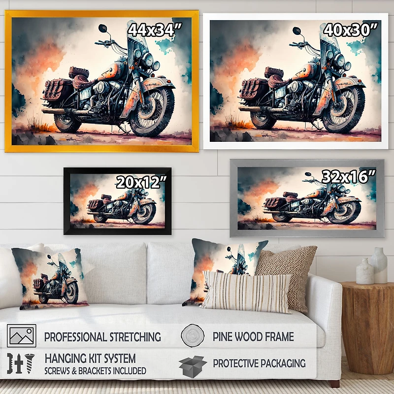 Motorcycle Parked The Desert I Wall Art