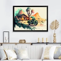Motocycle On The Side Of Road Wall Art