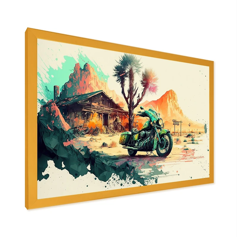 Motocycle On The Side Of Road Wall Art