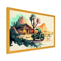Motocycle On The Side Of Road Wall Art
