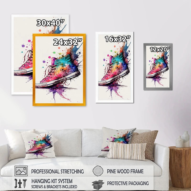 Multicolor Sneaker Shoe I Wall Art