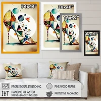Retro Art Deco High Heel Shoe X Wall