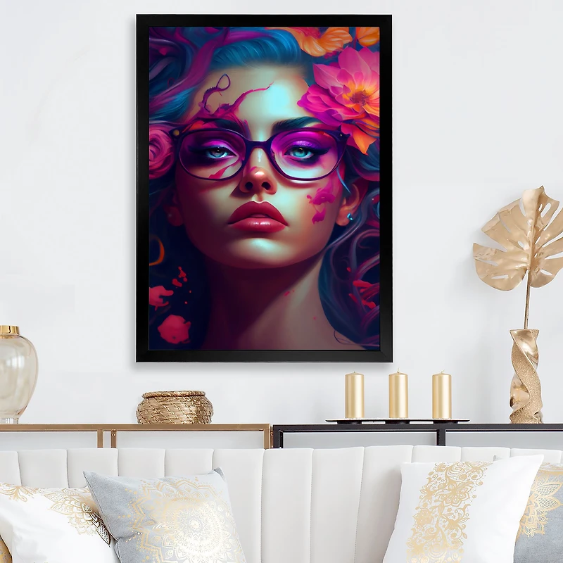 Woman With Blue Hair Wall Art
