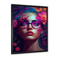 Woman With Blue Hair Wall Art