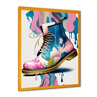 Pink And Blue Art Deco Army Shoes Wall