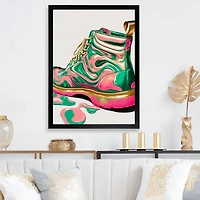 Pink And Green Art Deco Army Shoes Wall