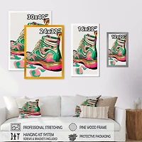 Pink And Green Art Deco Army Shoes Wall