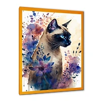 Cute Siamese Floral Art I Wall
