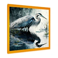 Cute Heron A Lake Floral Art IV Wall