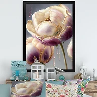 Cream And Purple Tulip Wall Art
