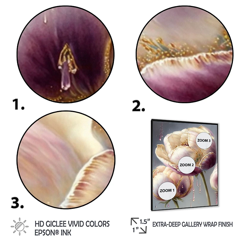 Cream And Purple Tulip Wall Art